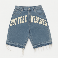 Embroidered Denim Shorts