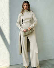 Akembos 3-Piece Women’s Tracksuit - Cardigan, Pants & Sweater Set