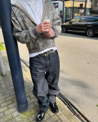Camouflaged Zippered Hoodie