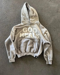 God Heals Washed Hoodie