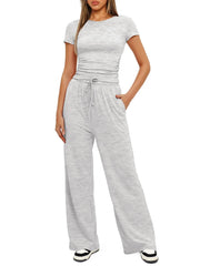 Akembos Women's Loose Tracksuit - T-Shirt & Leg Pants