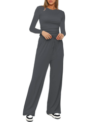 Akembos Women's Loose Tracksuit - Long Sleeve Top & Leg Pants