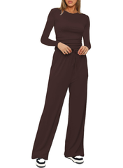 Akembos Women's Loose Tracksuit - Long Sleeve Top & Leg Pants