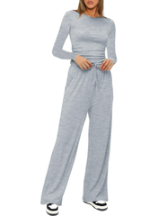 Akembos Women's Loose Tracksuit - Long Sleeve Top & Leg Pants