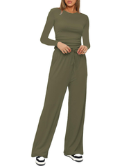 Akembos Women's Loose Tracksuit - Long Sleeve Top & Leg Pants