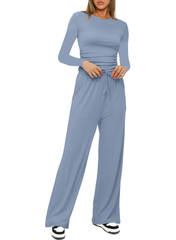 Akembos Women's Loose Tracksuit - Long Sleeve Top & Leg Pants